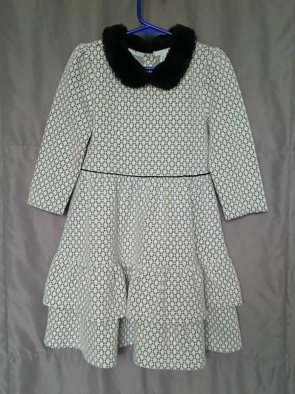 Janie and Jack Black and White Tweed Patterned Dress